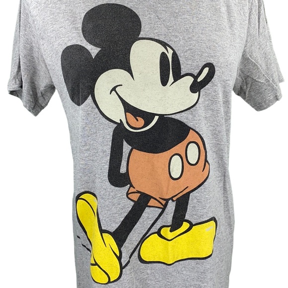 Disney Mickey Mouse Gray Short Sleeve Crew Neck Graphic Tee - Picture 3 of 10